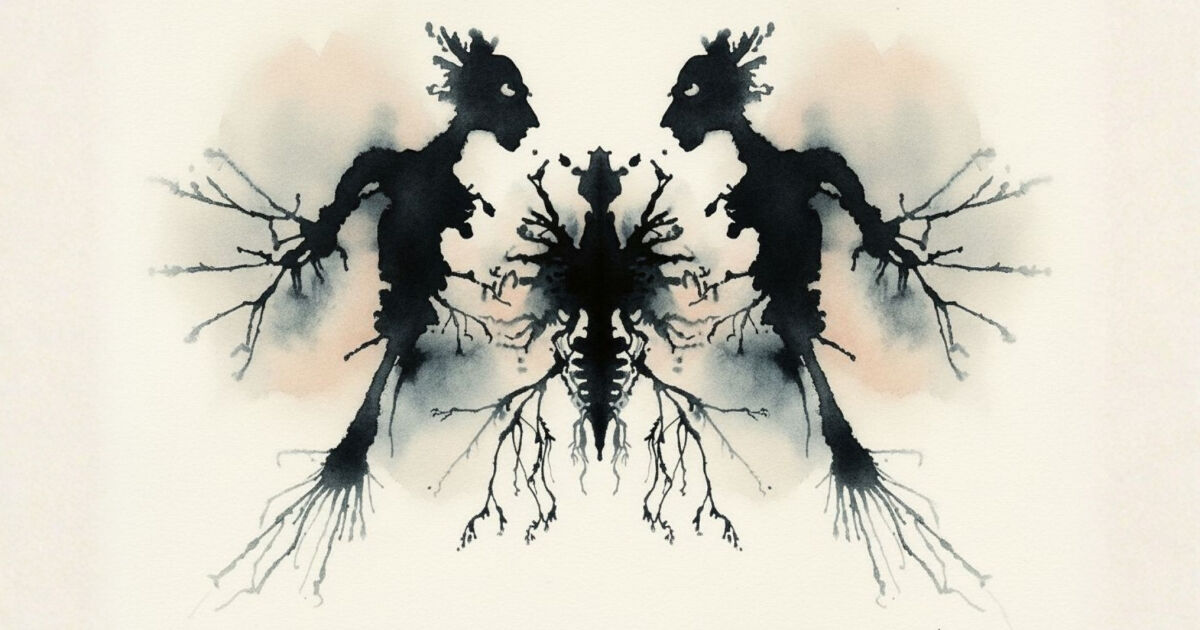 What did you see first? Vote on 22 Rorschach Inkblot images